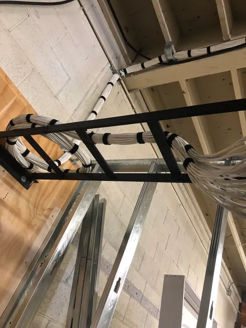 Cat6-8 Data to Workspace Cabling + Seismic Rack Installation
